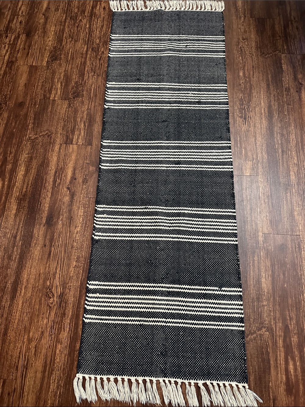 Patina Vie Boho Runner Rug Navy Cream 6 ft x 2 ft